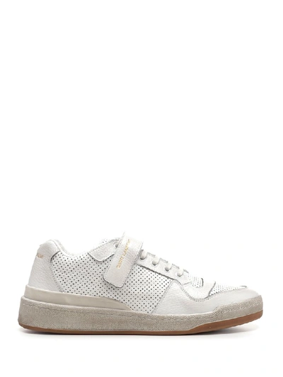 Shop Saint Laurent Perforated Low In White