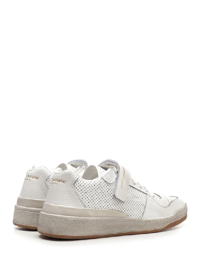 Shop Saint Laurent Perforated Low In White