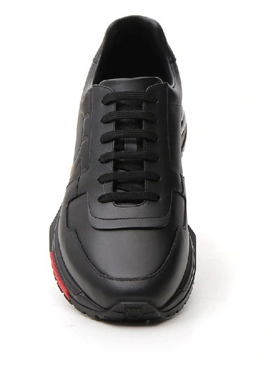 Shop Ferragamo Salvatore  Gancini Sneakers In Black