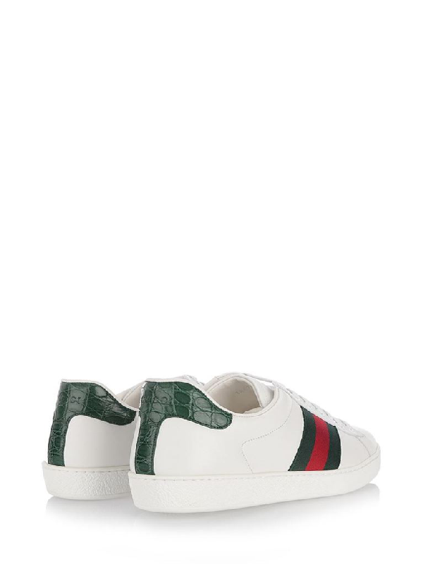 gucci ace croc leather heel