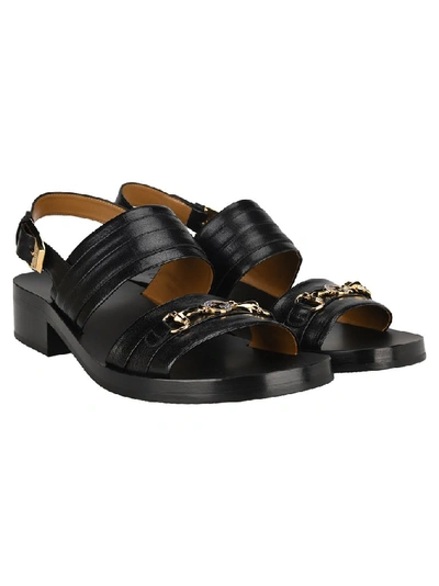 Shop Gucci Interlocking G Horsebit Sandals In Black