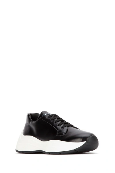 Shop Prada Bolt X Leather Sneaker In Black