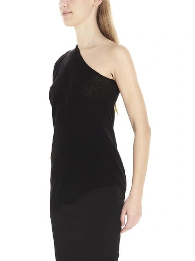 Shop Rick Owens One Shoulder Top In Black