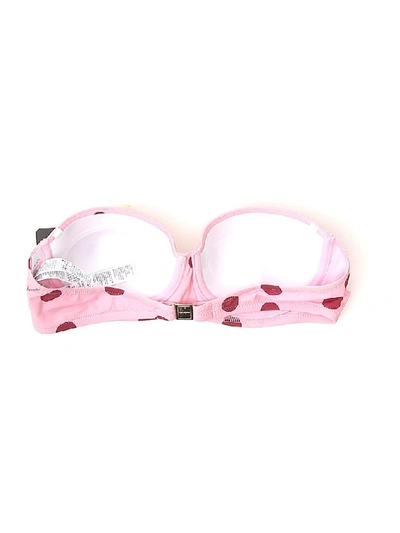 Shop Dolce & Gabbana Polka Dot Bikini Top In Pink