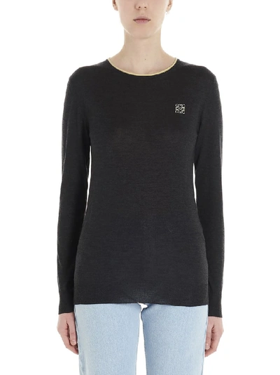 Shop Loewe Logo Sweater In Grey