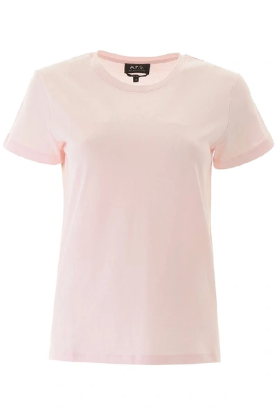 Shop Apc A.p.c. Logo Stamp T In Pink