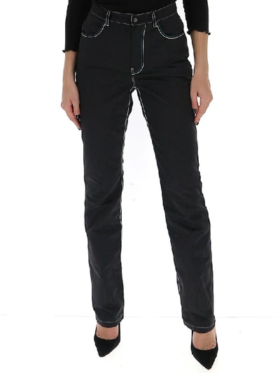 Shop Marine Serre Patterned Flared Trousers In Black