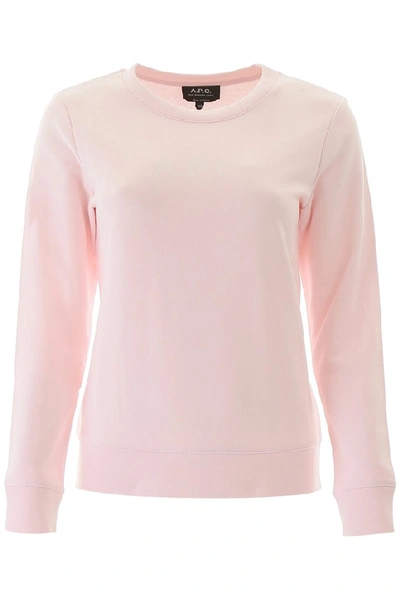 Shop Apc A.p.c. Logo Print Sweatshirt In Pink