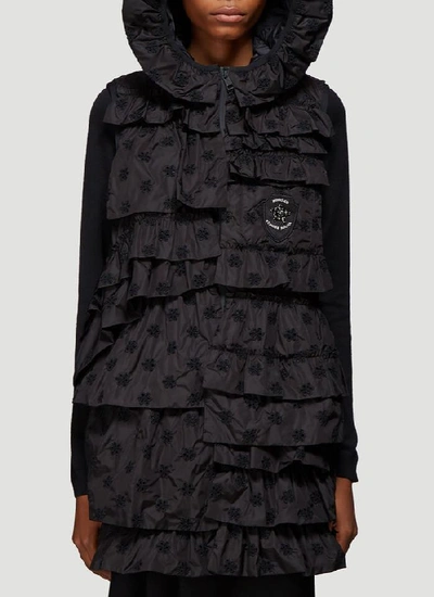 Shop Moncler Genius Moncler X Simone Rocha Ruffled Gilet In Black