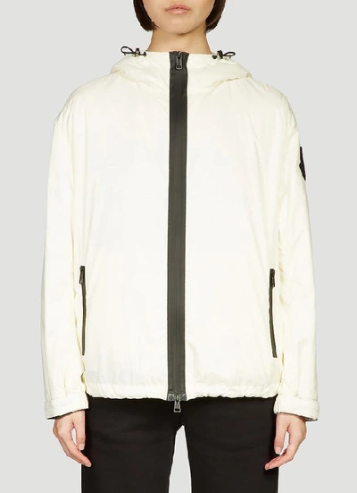 Shop Moncler Logo Patch Hooded Jacket In White