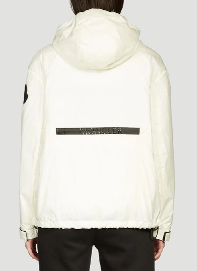 Shop Moncler Logo Patch Hooded Jacket In White