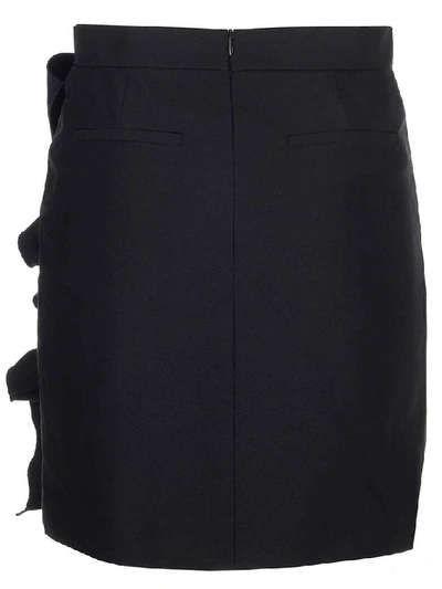 Shop Red Valentino Ruffle Detail Mini Skirt In Black