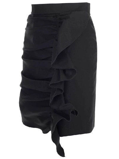 Shop Red Valentino Ruffle Detail Mini Skirt In Black