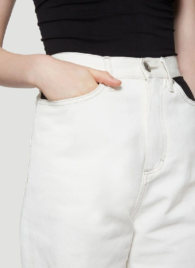 Shop Maison Margiela Cut Out Detail Jeans In White