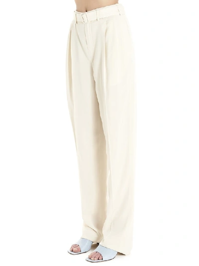 Shop Lemaire Belted Pants In White