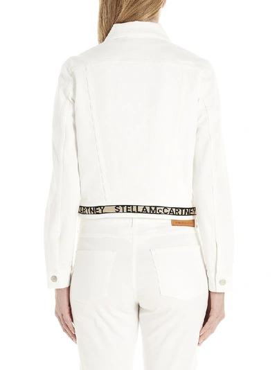 Shop Stella Mccartney Logo Denim Jacket In White