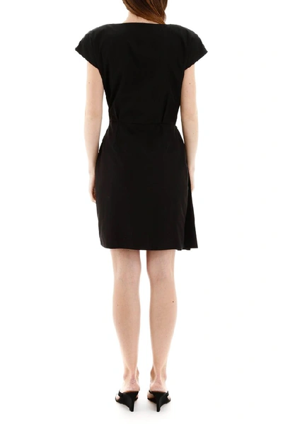 Shop Moschino Pleated Mini Dress In Black