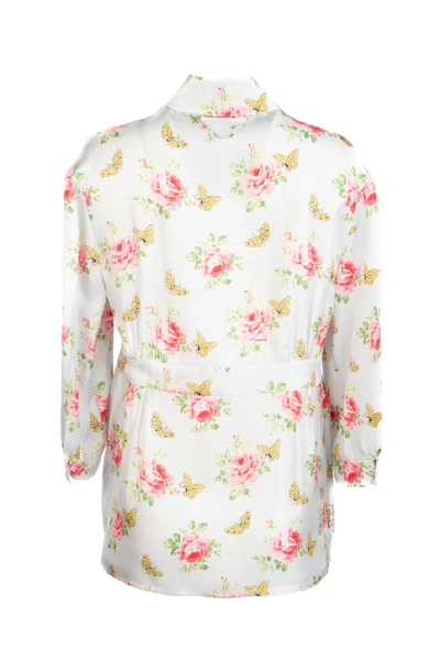 Shop Prada Mixed Print Shirt In Cielo