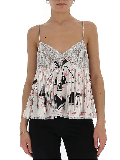Shop Moschino Floral Print Top In Multi