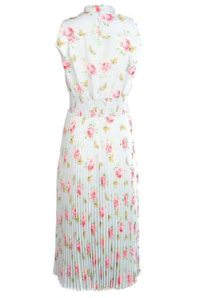 Shop Prada Pleated Sleeveless Dress In Cielo