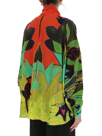 Shop Valentino Pussybow Printed Blouse In Multi