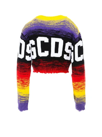 Shop Gcds Logo Cropped Sweater In Multi