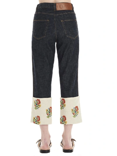 Shop Loewe Cropped Flared Jeans In Blue