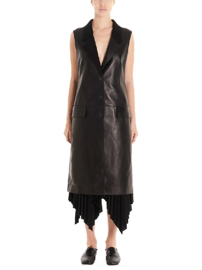 Shop Loewe Sleeveless Midi Vest In Black