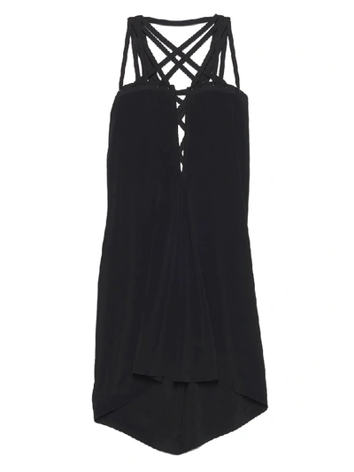 Shop Rick Owens Braided Neckline Dress In Black