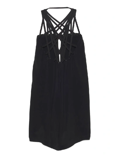 Shop Rick Owens Braided Neckline Dress In Black