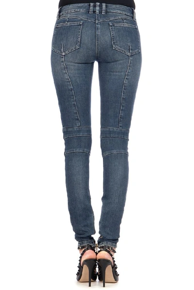 Shop Balmain Skinny Jeans In Blue