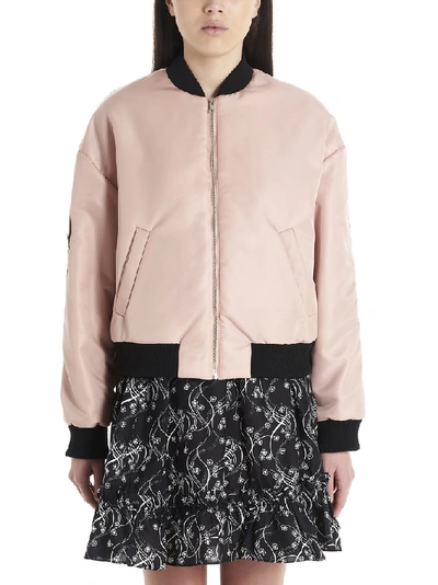 Shop Kenzo Logo Embroidered Bomber Jacket In Pink