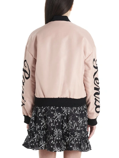 Shop Kenzo Logo Embroidered Bomber Jacket In Pink