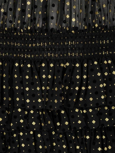 Shop Saint Laurent Polka Dots Dress In Black