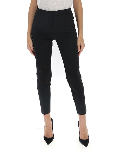Shop Pinko Cropped Cigarette Trousers In Black