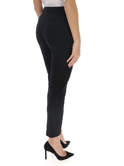 Shop Pinko Cropped Cigarette Trousers In Black