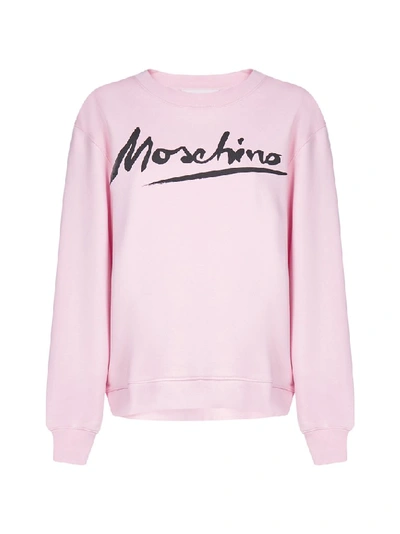 Shop Moschino Logo Sweatshirt In Pink