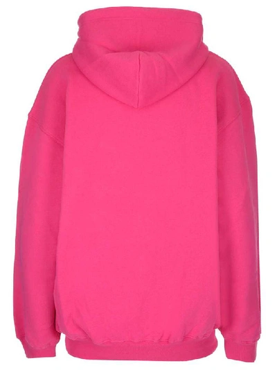 Shop Balenciaga Oversized Logo Hoodie In Pink