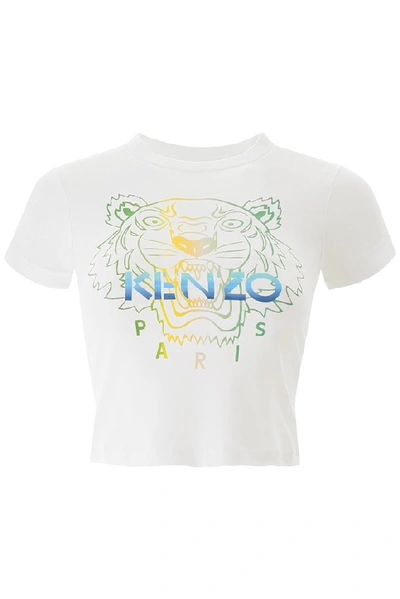 Shop Kenzo Tiger Crop Top In White