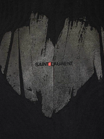 Shop Saint Laurent Heart Print Jumper In Black