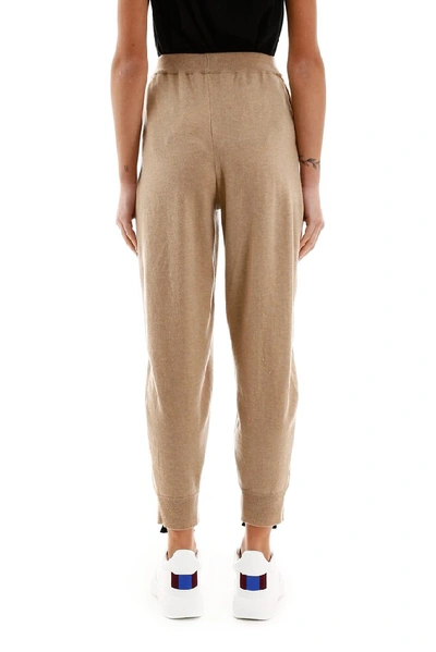 Shop Stella Mccartney Logo Tape Pants In Beige