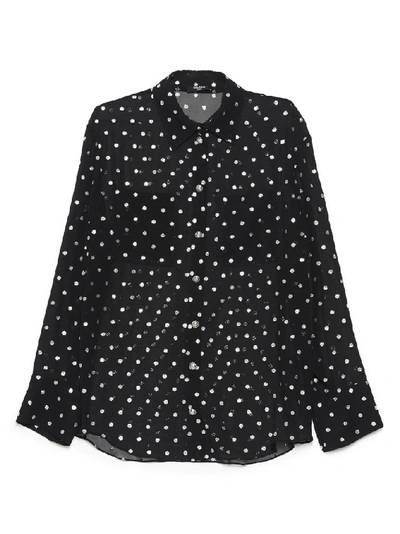 Shop Balmain Polka Dots Shirt In Black