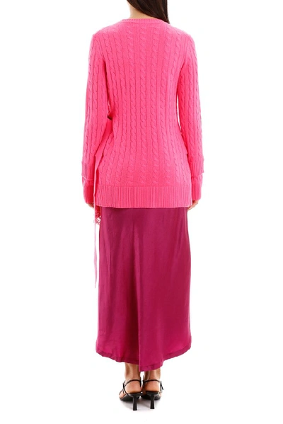 Shop Sies Marjan Asymmetric Lace Detail Sweater In Pink