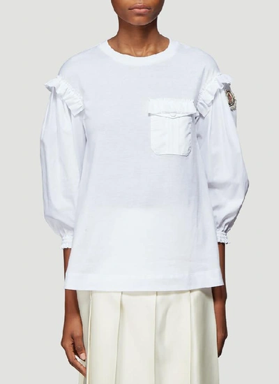Shop Moncler Genius Moncler X Simone Rocha Billow Sleeve T In White