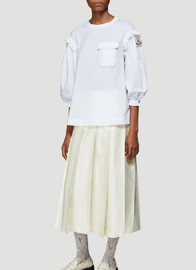 Shop Moncler Genius Moncler X Simone Rocha Billow Sleeve T In White