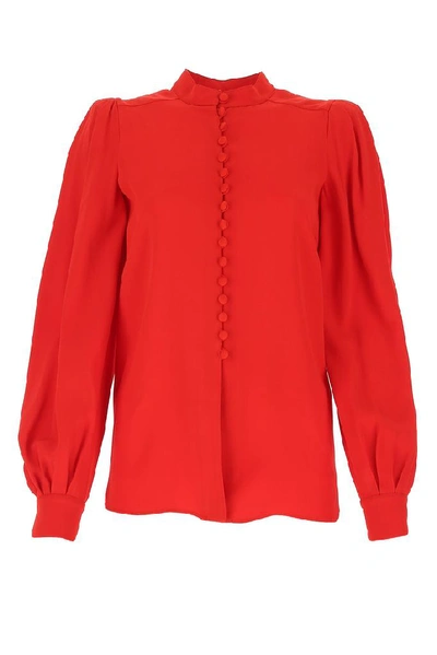 Shop Givenchy Round Neck Blouse In Red