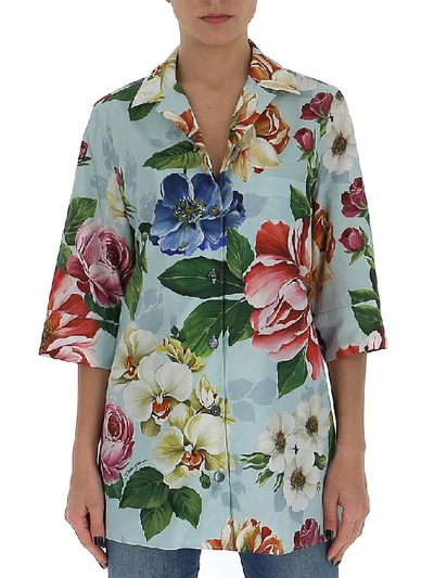 Shop Dolce & Gabbana Floral Print Shirt In Multi