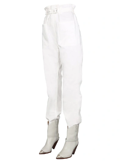 Shop Isabel Marant Slim Fit Trousers In White