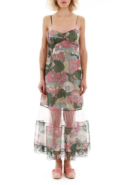 Shop Fendi Printed Sleeveless Dress In Multi