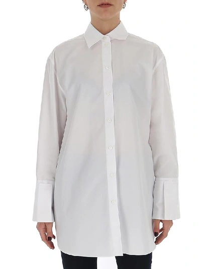 Shop Valentino Longline Shirt In White